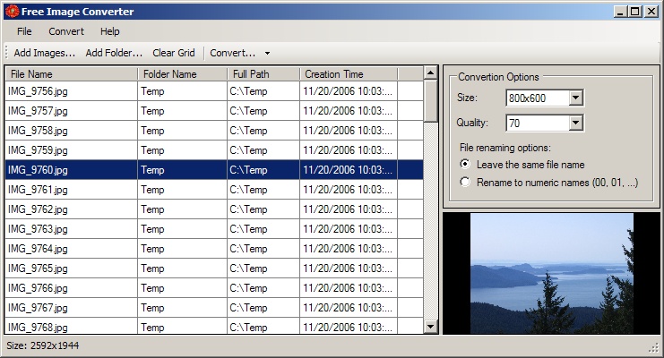 Free Image Converter 1.0.0.0 screenshot